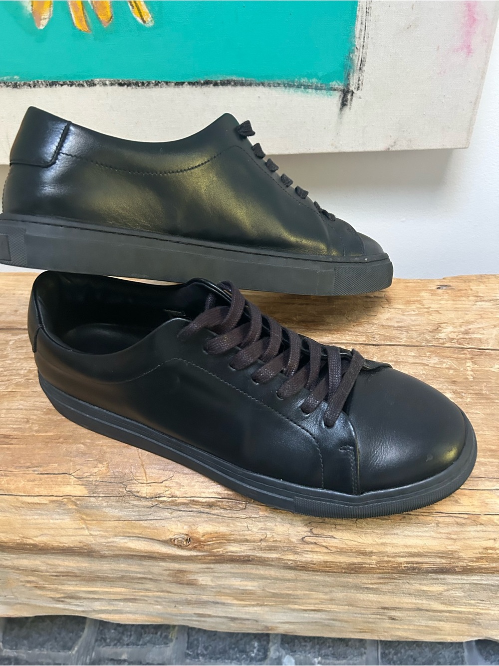 Thursday Boot Company Black Leather Low-Top Sneakers
